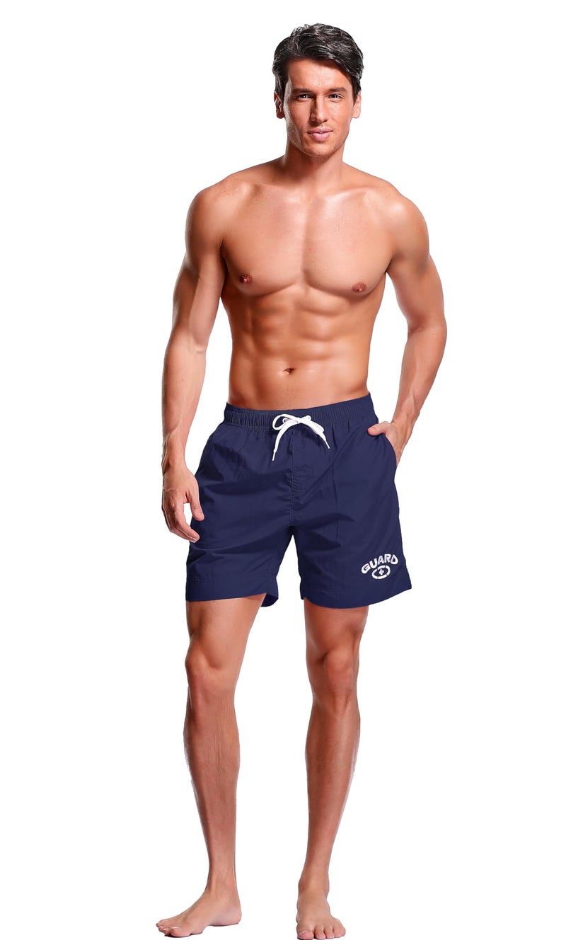 Adoretex Men's Guard Nylon Quick-Dry Swim Trunks, 7-inch Inseam Swim Board Shorts with Mesh Lining and 3 Pockets (MG012) - Navy - M - Image 3